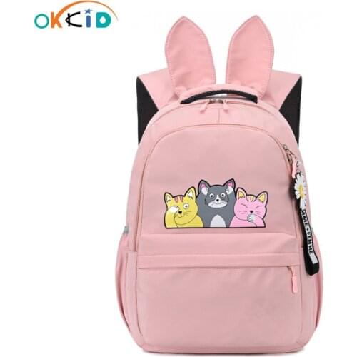 OKKID primary school bags for girls cute cat book bag student lightweight waterproof school backpack kids backbag girl schoolbag