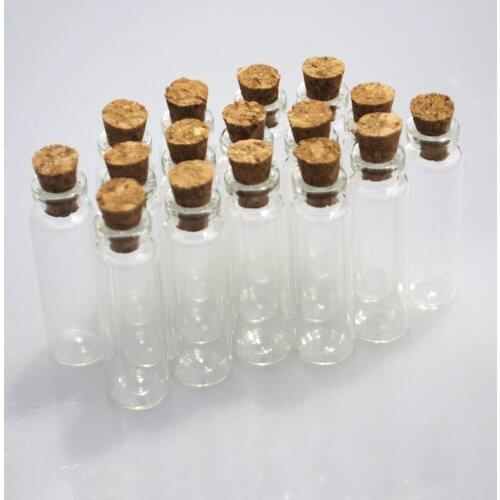 Wholesale 12mm Diameter Small Wishing Bottles Empty Clear Cork Glass Bottle Vials Cosmetic Container 0.5ml 0.8ml 1.4ml 2ml 2.3ml