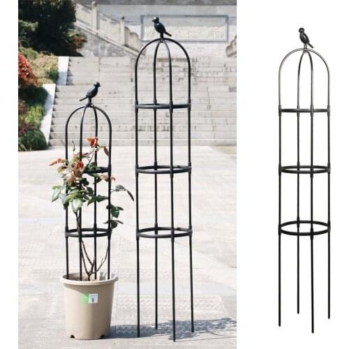Obelisk Plant Climbing Plant Vine Rack Plant Potted Support Frame Coated Steel Flower Vegetables Decorative Trellis Bracket