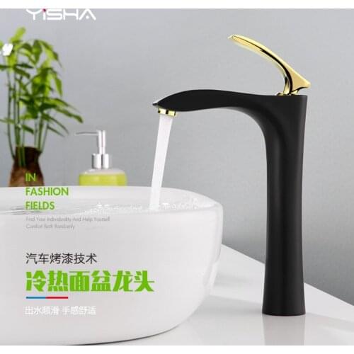Full copper paint face basin faucet single hole cold and hot toilet platform basin wash basin wash basin faucet