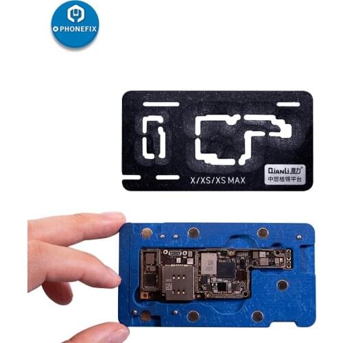 QianLi Middle Frame Reballing Platform BGA Reballing Stencil Tin Planting Table for iPhone X XS MAX 11ProMax Motherboard Fixture