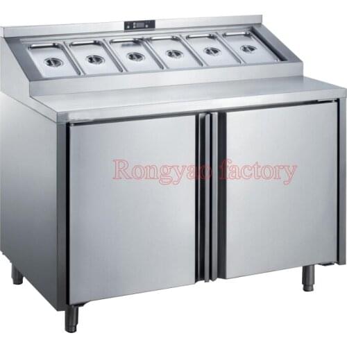 Air cooling vegetable salad operating table operation work bench fruit pulp partical storage refrigeration