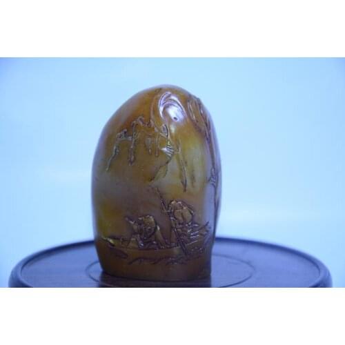 Rare Old Chinese QingDyansty Tianhuang stone Statue / Sculpture,#07,Free shipping