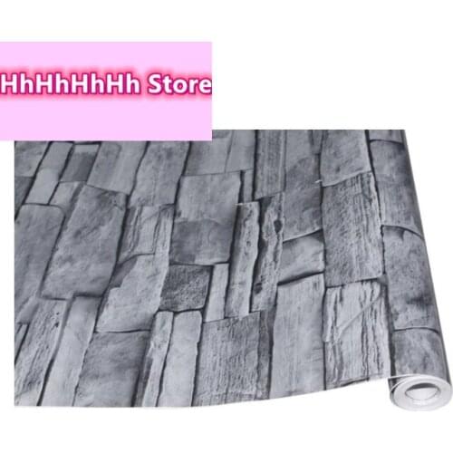Self Adhesive Brick Wallpaper Removable Waterproof Decoration Sticker Grey Stone Wallpaper Peel And Stick Wallpaper For Kitchen