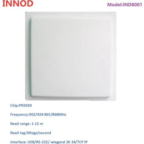 UHF RFID card reader 10meter long range 12dbi Antenna RS232/Wiegand connector/passive RFID Reader uhf for parking solution