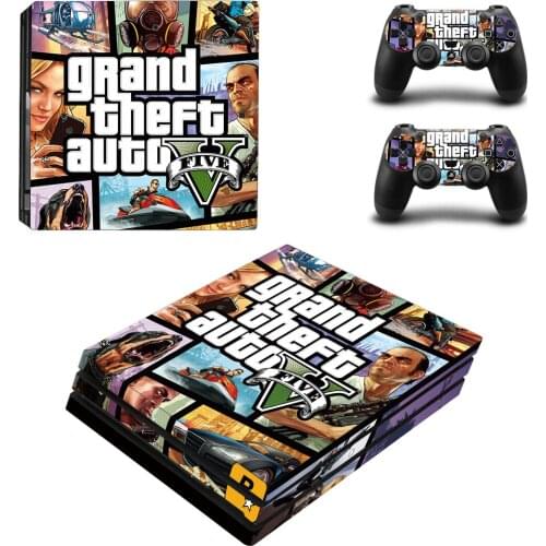 Grand Style PS4 Pro Skin Sticker for Sony Playstation 4 Pro Console & 2 Controllers Decal Vinyl Protective Skins Style 1