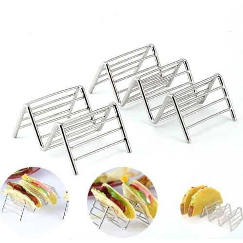 Stainless Steel Pancake Racks Wave Shaped Taco Holder Mexican Food Stand Creative Corn Rolls Holders Restaurant Food Show Tools