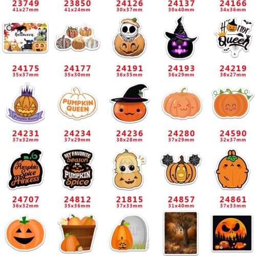 DIY Craft Supplies Halloween character printed flat back planar resins 30 pieces PR23749