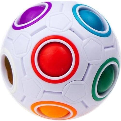 Creative Spheric Magic Rainbow Ball Plastic Magic Balls Puzzle Children Educational Learning Luminous Cube Toys for Children