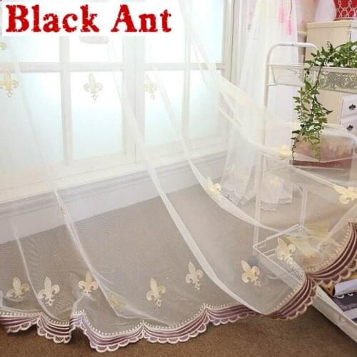 Embroidery Tulle Curtain For Living Room Solid Color Purple Sheer Volie Modern Window Curtain White Drapes Treatment X425 #30