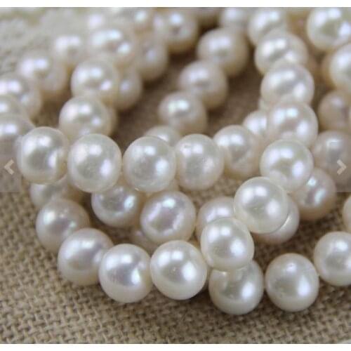 Unique Pearls jewellery Store 11mm White Round Large Genuine Freshwater Pearl Loose Beads DIY Jewelry Material LS033