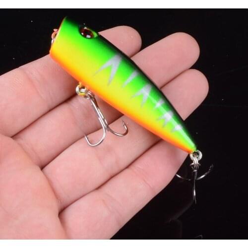1pcs 6.5cm 9.7g Popper Wobbler Fishing Lure With 6# hooks Floating Crankbait Artificial Bait Popper Pesca 3D Eyes