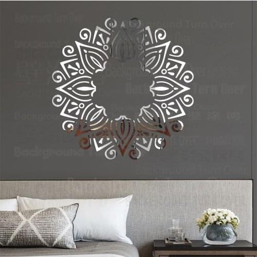 Mirror Stickers Sticker Bathroom Room Decoration 3D Long Full Body Wall Mirrored Round Circle Ceiling Lamp Garland Wreath R273