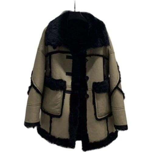 2021 spring new Tuscan fur one-piece coat womens leather lamb hair Korean sheep sheared fur