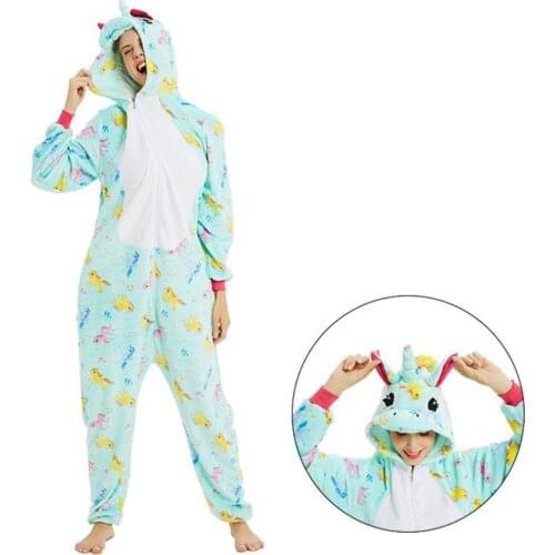 Woman Kigurumi Rainbow Unicorn Sleepwear Man Fashion One Piece Hooded Jumpsuits Onesie Adult Unisex Pijama Hombre