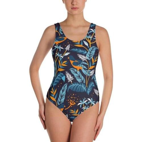 2021 Shoulder Strap Padded Bra High Waist One-Piece Bikini Set Womens Splicing Polka Dot Sexy Tight Beach Push-Up Swimsuit