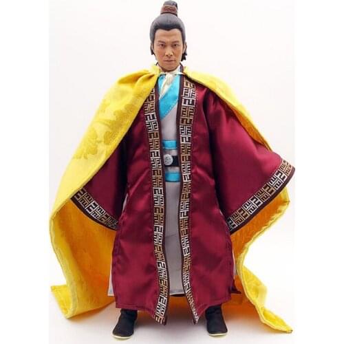 1/6 Ancient Soldier Costumes Outer Robe Inner Robe Belt Tops Trousers Cape Hanfu Six-piece Set 12'' Figure Clothing Accessories