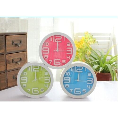 1PC Creative home fresh sweet candy colors cute mute hang alarm clock 15x4.5cm OK 0011