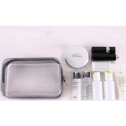 1 PCS PVC transparent zipper transparent cosmetic bag lady cosmetic bag zipper cosmetic case travel cosmetic storage bag