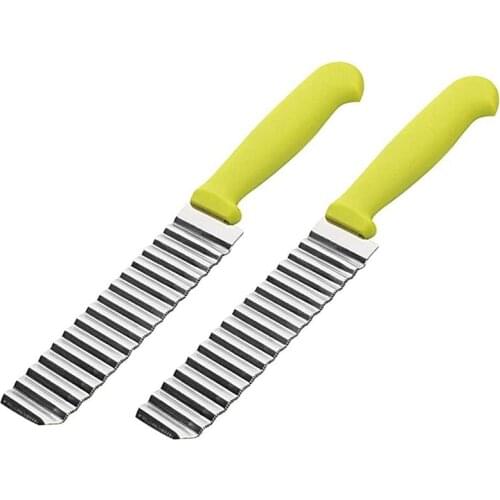 2 Pieces Stainless Steel Wave Cutter Potato Cutter Vegetable Cutter Fries Cutter Potato Wave Cutter Kitchen Tool