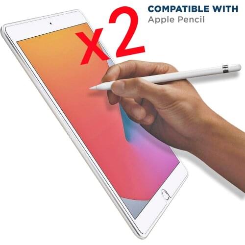 2Pcs Tablet Tempered Glass Screen Protector Cover for Apple IPad 8/iPad 7 HD Full Coverage Protective Film