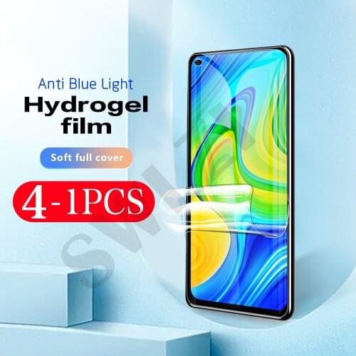 4-1Pcs soft full cover for Redmi 10X 9 9i 9T 9A 9AT 9C phone screen protector note 10 10s 9T 9s pro MAX hydrogel film Not Glass