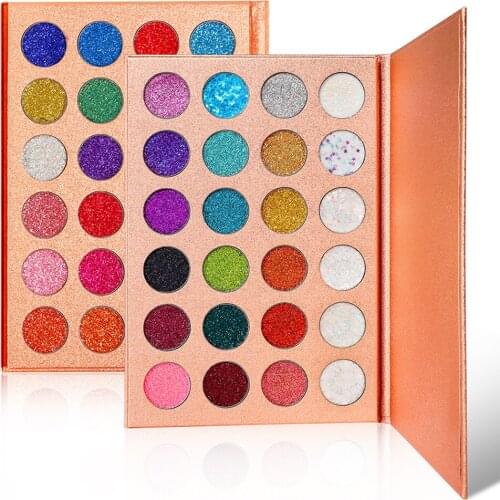 5 Pieces rose gold pressed glitter eyeshadow palettes Private Label Sequins powder makeup no logo custom