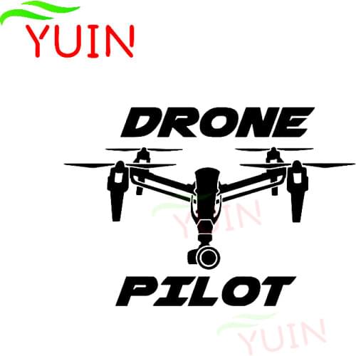 Drone Pilot Car Sticker Fashion Window Decoration Personality PVC Waterproof Sunscreen Decal Black/White/Red/Laser/Silver