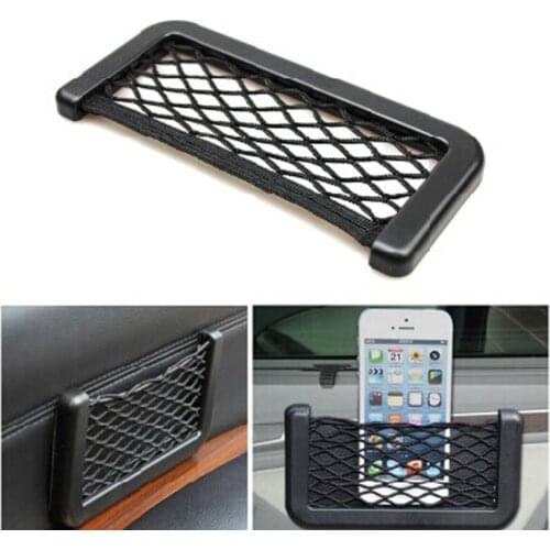 15X8 cm Automotive Bag With Adhesive Pocket Visor Car Container Net Convenient Liquid Cell Phone Bag For Accessories