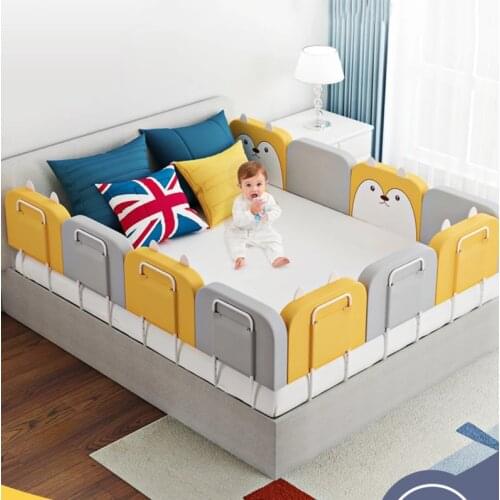 38cm HeightBaby Bed Bumper Crib Rail Guard Adjustable Anti-collision Childrens Bed Fence Barrier General Soft Gate Crib
