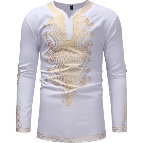 White African T Shirt Men 2020 Brand New Dashiki Men Shirt Tribal Ethnic Print Tee Shirt Homme Traditional African Clothing 3XL