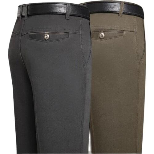 New mens casual pants middle-aged men Business casual pants loose mens straight pants Size 29-42