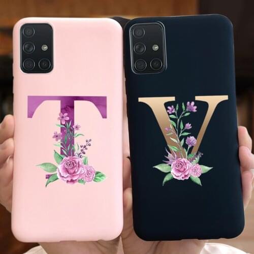 Alphabet Letter A To Z Smart Phone Case For Samsung Galaxy A71 Cover Bumper Birthday Gift For Mother Samsung A71 A715F A 71 Case