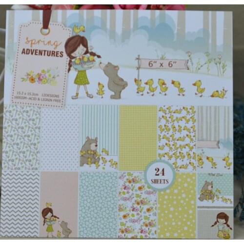 DIY GIRL DUCK style Scrapbooking paper pack of 24 sheets handmade craft paper craft Background pad