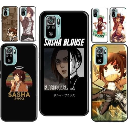 Attack on Titan Sasha Braus Case For Xiaomi Redmi Note 10 Pro Note 7 8 9 Pro 8T 9S Cover For Redmi 9 9C 9A 9T K40