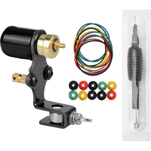Black Rotary Tattoo Machine Motor Gun Kit with Silicone Grip Liner Shader Body Art Tattoo Supply