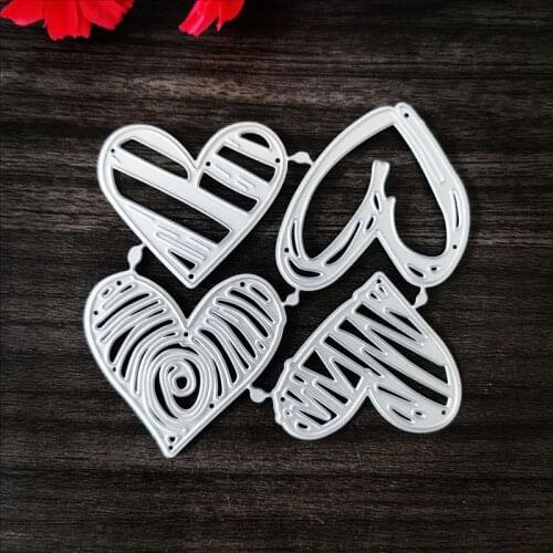 Four kinds of heart cards Metal Cutting Dies for DIY Scrapbooking Album Paper Cards Decorative Crafts Embossing Die Cuts