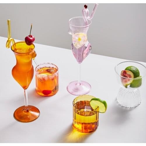 Color Glass Goblet Wine Glass Water Champagne Glasses Wedding Party Birthday Gift Kitchen Dining Bar Club Glase Cups