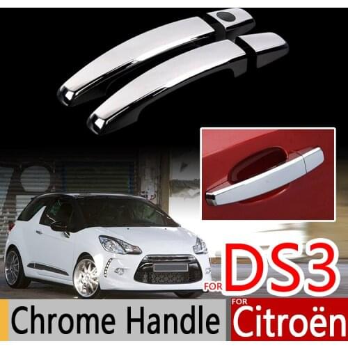For Citroen DS3 Chrome Handle Covers Trim Set of 2 PSC DS 3 Cabrio Car Accessories Stickers Car Styling 2009-2016 2015 2013 2010