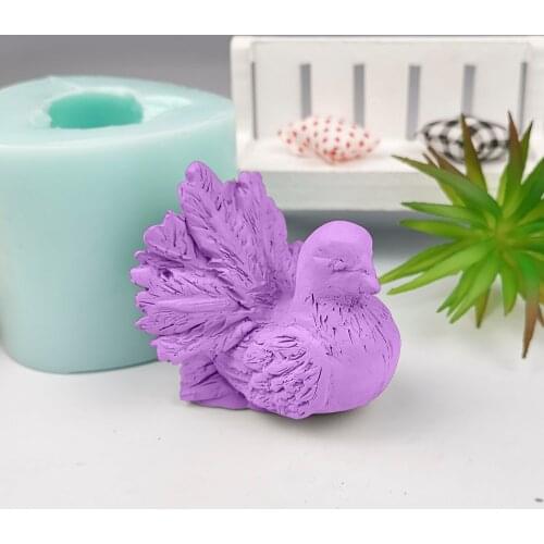 DW0225 PRZY Silicone Wedding Birthday Candle Mold 3D Animal Bird Pigeon Moulds Dove Soap Molds Clay Resin Moulds