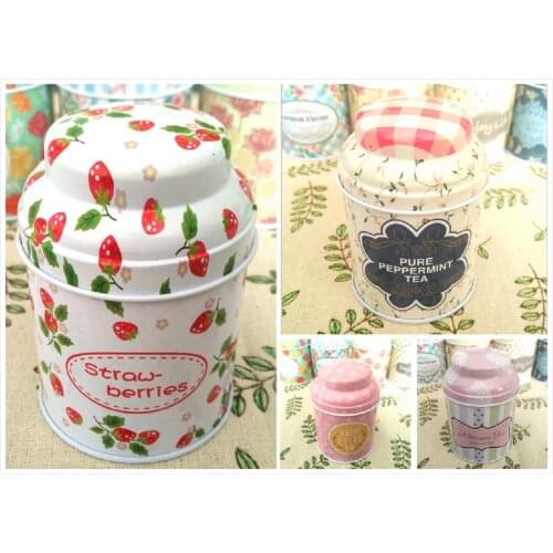 Europe Style Printed Metal Storage Box Tea Caddy Coffee Sealed Organizer Food Container Small Kitchen Accessories Tin Boxes