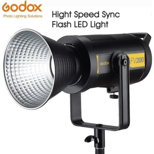Godox FV200 1/8000s HSS Flash LED Light 200Ws Dimmable 5600K CRI 96+ 2.4G Wireless 8 FX Modes Remote Control for Photography