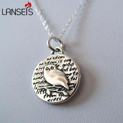 Lanseis 20pcs Inspirational Owl Charm Necklace15mm