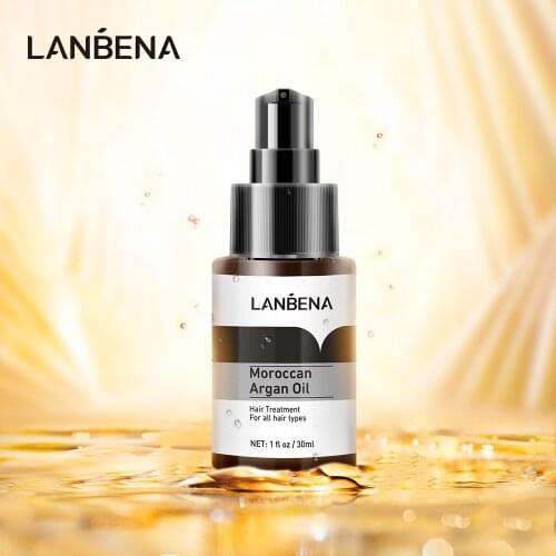 LANBENA Moroccan Argan Oil Moisturizing Smooth Anti-frizz Nourish Silken Repair Hair Damage Non-irritating No Greasy Gentle Care