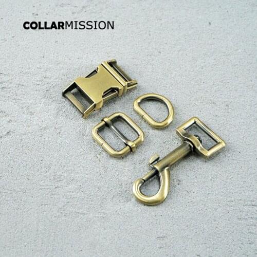 Metal buckle+adjust buckle+D ring+metal dog clasp/set) retailing 20mm for high quality pet collar leash set harness DIY parts