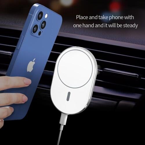 15W New Car Wireless Charger Airvent Mount Magnet Adsorbable Phone Car Holder For iphone 12 12 Pro Max 12 Mini Fast Charging