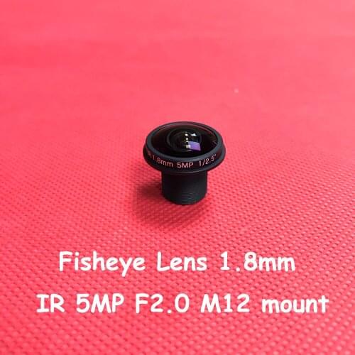 5.0 Megapixel Hd 1.8Mm Fisheye Lens F2.0 Aperture M12 Mount Ir 5Mp Cctv Lens 1/2.5Inch For Surveillance Camera