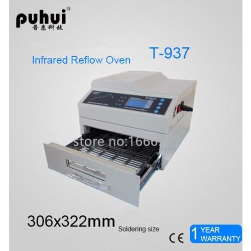 Orignal PUHUI T-937 2300W Lead-free Reflow Oven 220V Infrared IC Heater BGA SMD SMT T937 Reflow Solder Oven high quality NE