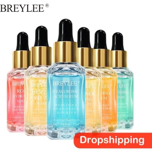 BREYLEE Dropshipping Serum Series Hyaluronic Acid Vitamin C Whitening Face Skin Care Rose Nourish 24k Gold Firming Essence 17ml