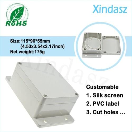XD-F3-2 5pcs/Lot)115*90*55mm(4.53*3.54*2.17inch)plastic waterproof container plastic enclosure abs plastic waterproof enclosure